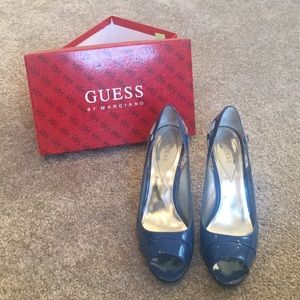 Guess Blue Patent Heels Size 9.5